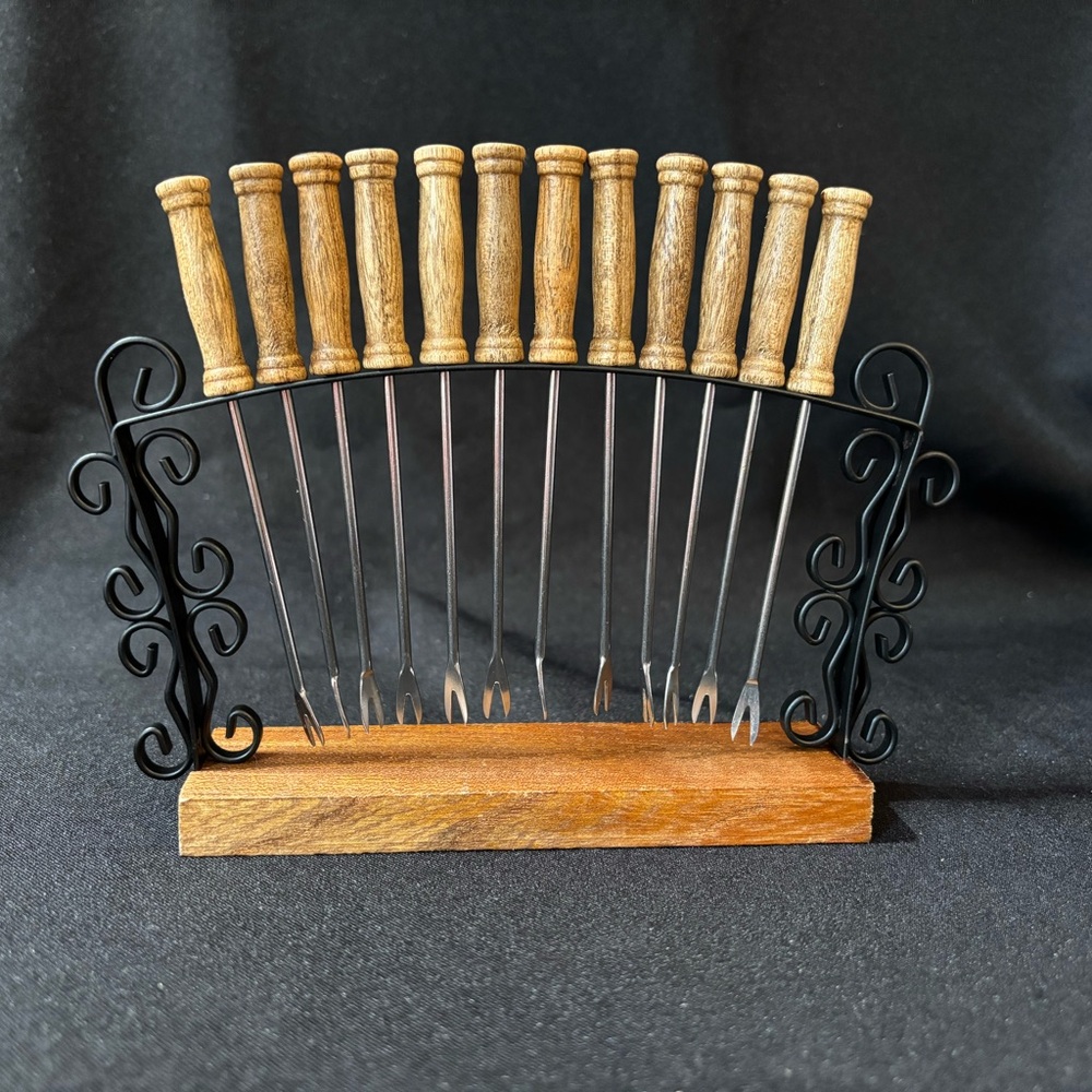 Vintage Cocktail Hors d'Oeuvre Fork Set 1960’s made in Japan Charcuterie Display